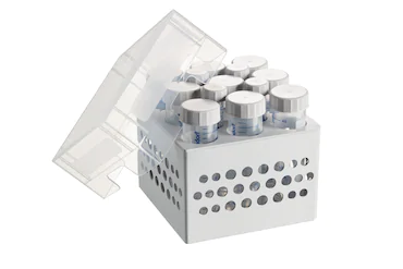 艾本德儲(chǔ)存盒 3 × 3, 可放置 9  個(gè) 50  mL 試管和 4  個(gè) 15  mL 試管，2  件，高 127  mm，5  英寸，聚丙烯材料，可耐受最低 -86  °C，高溫高壓滅菌，帶蓋子